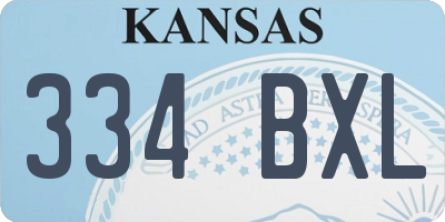KS license plate 334BXL