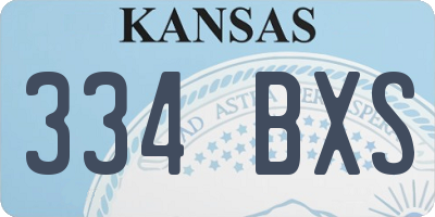 KS license plate 334BXS