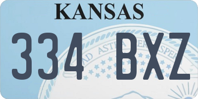 KS license plate 334BXZ