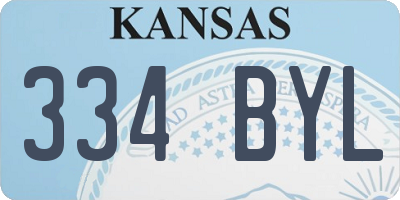 KS license plate 334BYL