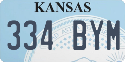 KS license plate 334BYM
