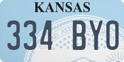 KS license plate 334BYO