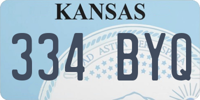 KS license plate 334BYQ