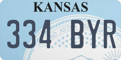 KS license plate 334BYR