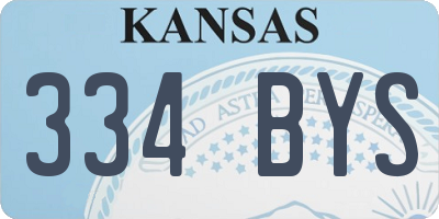 KS license plate 334BYS
