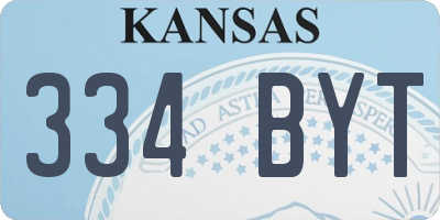 KS license plate 334BYT