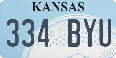 KS license plate 334BYU