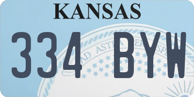 KS license plate 334BYW