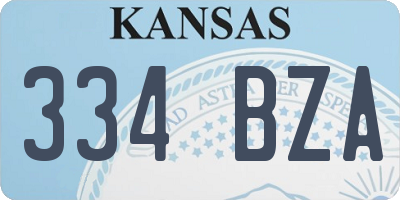KS license plate 334BZA