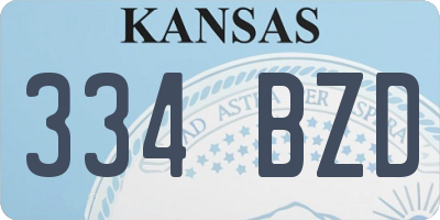KS license plate 334BZD