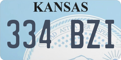 KS license plate 334BZI