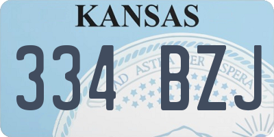 KS license plate 334BZJ