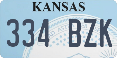 KS license plate 334BZK