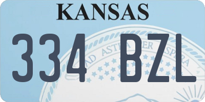 KS license plate 334BZL