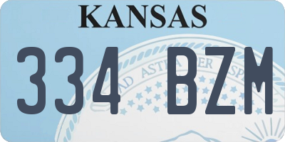 KS license plate 334BZM