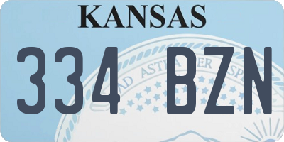 KS license plate 334BZN