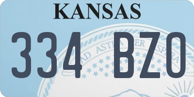 KS license plate 334BZO