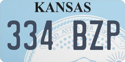 KS license plate 334BZP