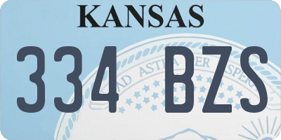 KS license plate 334BZS