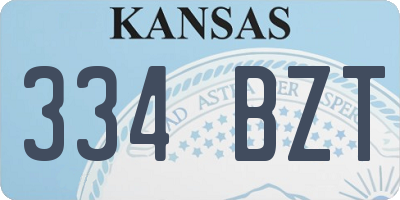 KS license plate 334BZT