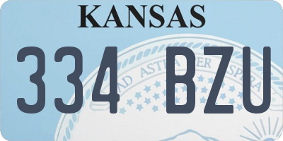 KS license plate 334BZU
