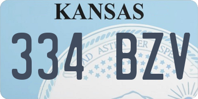 KS license plate 334BZV