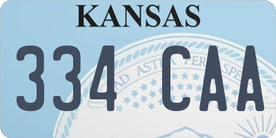 KS license plate 334CAA