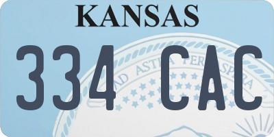 KS license plate 334CAC