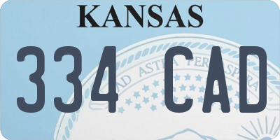 KS license plate 334CAD