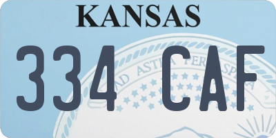 KS license plate 334CAF