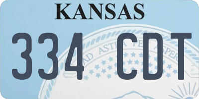 KS license plate 334CDT