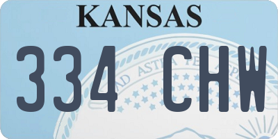 KS license plate 334CHW