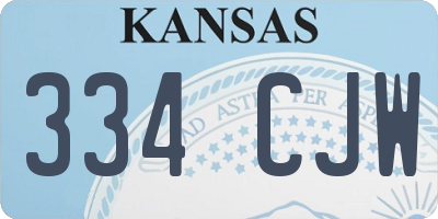 KS license plate 334CJW