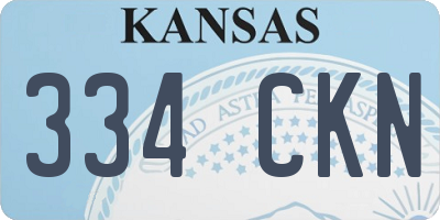 KS license plate 334CKN