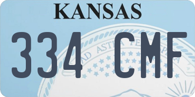 KS license plate 334CMF
