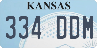 KS license plate 334DDM