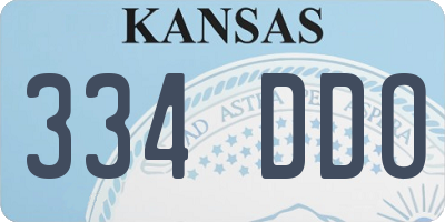 KS license plate 334DDO
