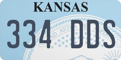 KS license plate 334DDS