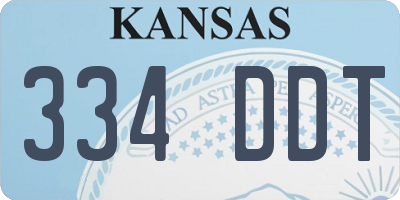 KS license plate 334DDT