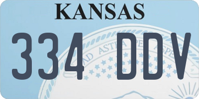 KS license plate 334DDV