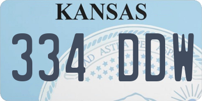 KS license plate 334DDW
