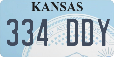 KS license plate 334DDY