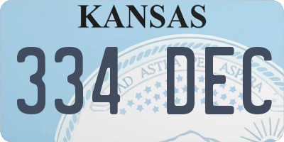 KS license plate 334DEC