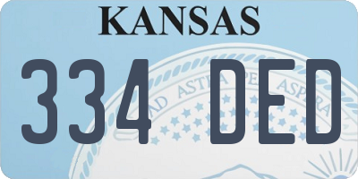 KS license plate 334DED