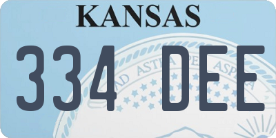 KS license plate 334DEE