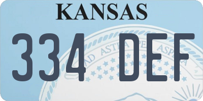 KS license plate 334DEF