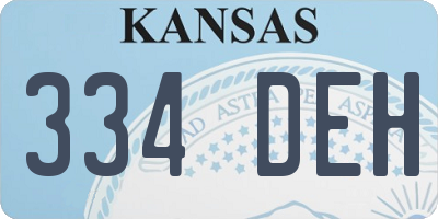 KS license plate 334DEH