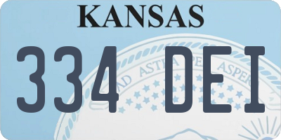 KS license plate 334DEI