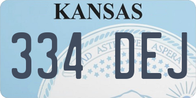 KS license plate 334DEJ