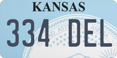 KS license plate 334DEL